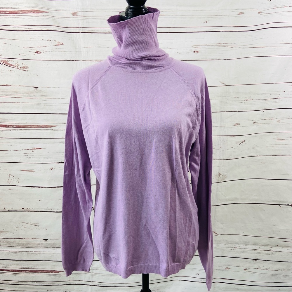 Talbots Sweater‎ Women’s XL Purple Turtleneck Pullover Long Sleeves